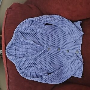 J. Jill Lavender Cotton Sweater Jacket. Size Medium